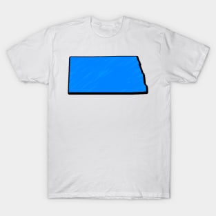 Bright Blue North Dakota Outline T-Shirt